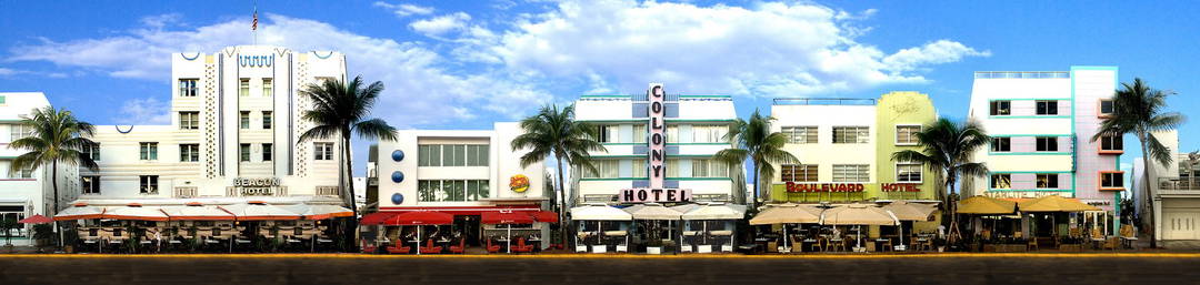 Miami Beach, Ocean Drive #2 by Larry Yust - Limited Edition. Edition of: 150. Signed.