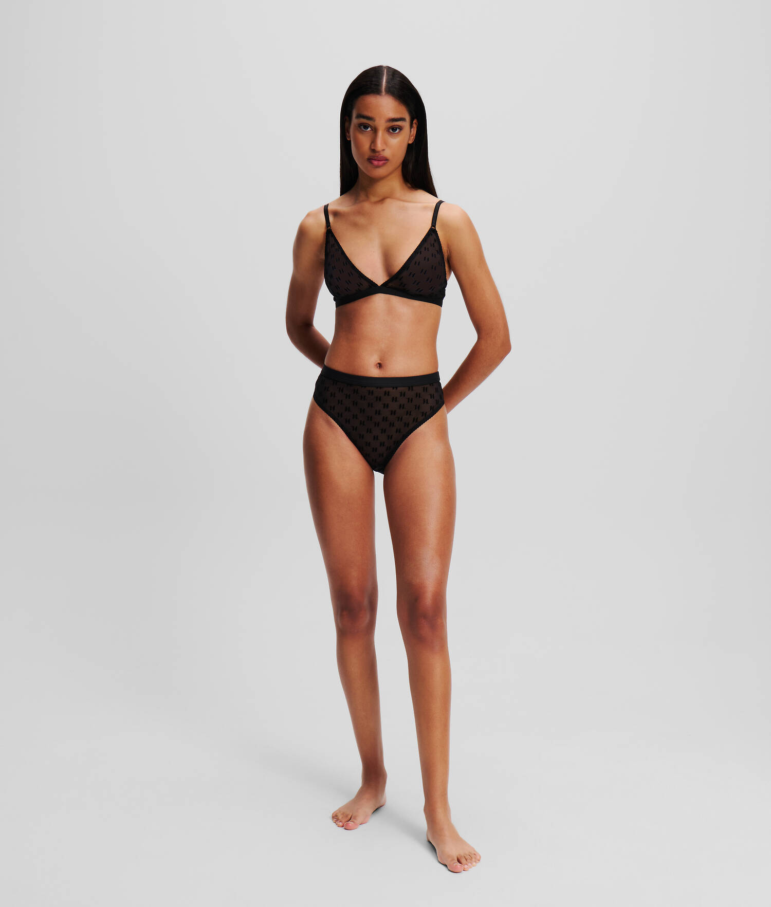 SOUTIEN-GORGE TRIANGLE EN MESH KL MONOGRAM