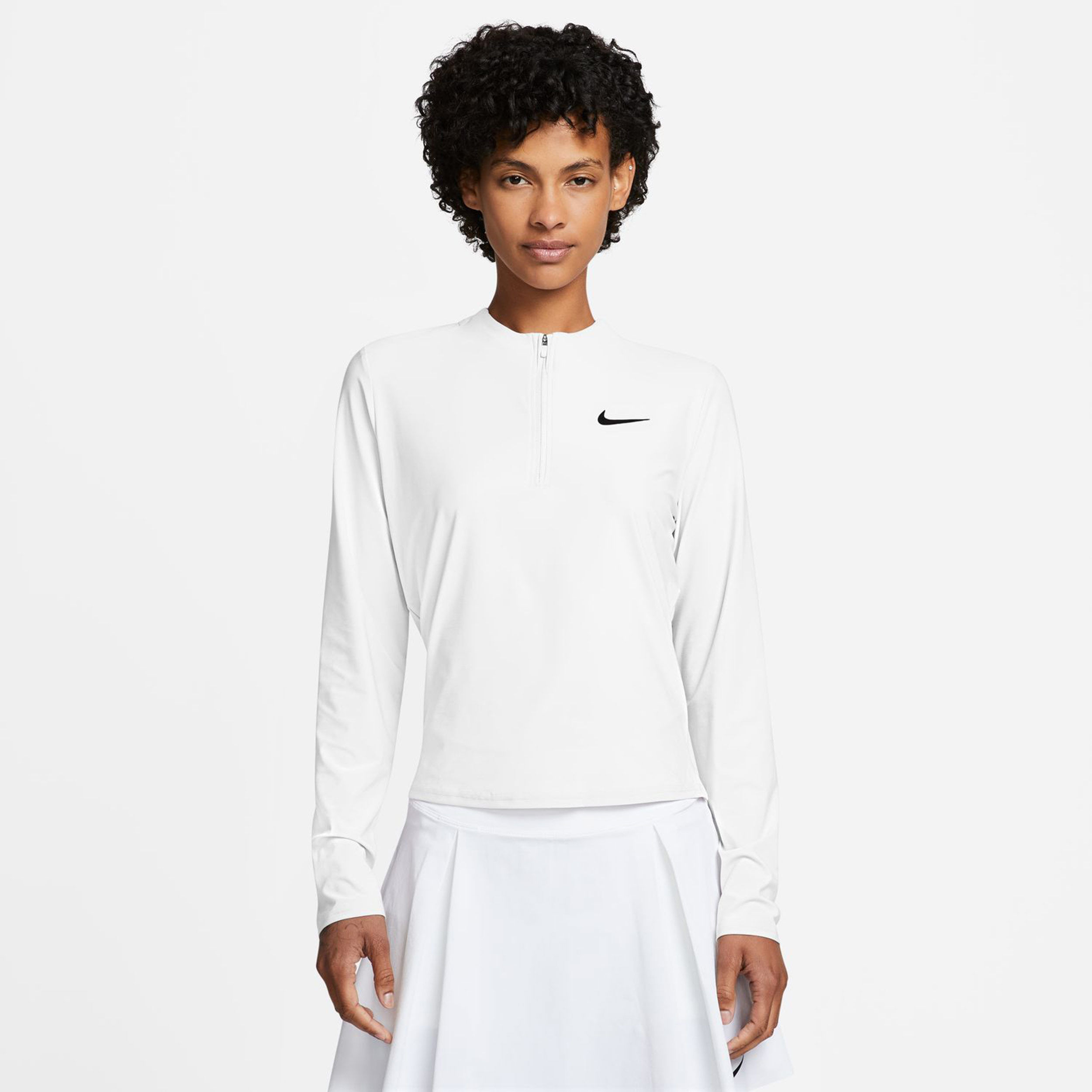 Nike Court Dri-Fit Advantage Haut Manches Longues Femmes - Blanc