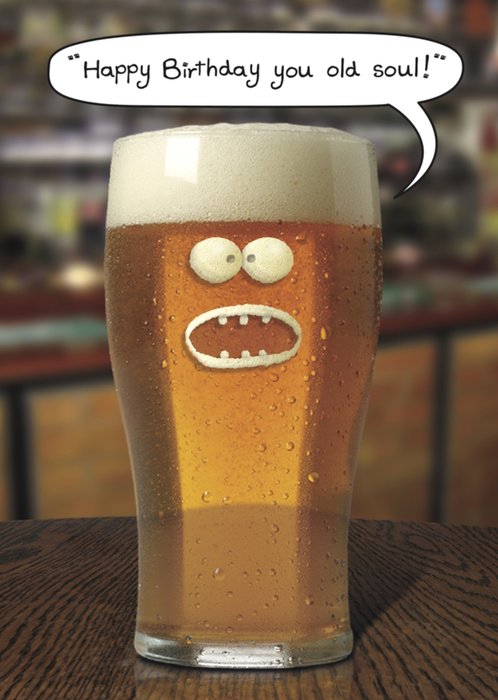 UK Greetings | Verjaardagskaart | bier | old soul