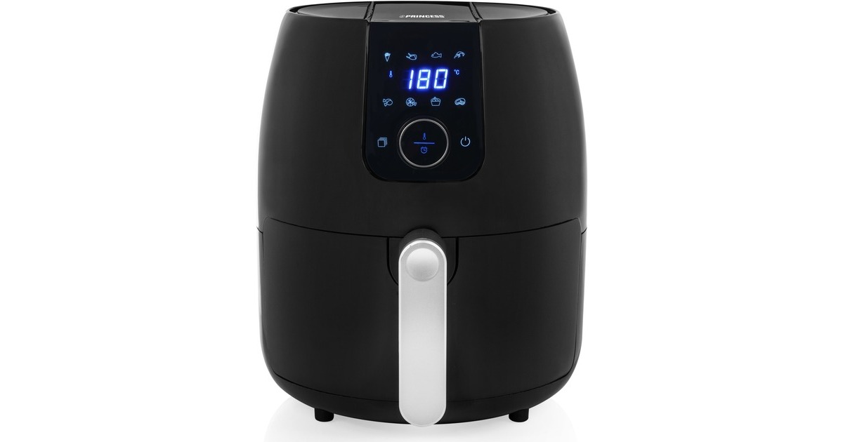 Princess182025 Aerofryer XXL heteluchtfriteuse  (Zwart/zilver, 4,5 liter)