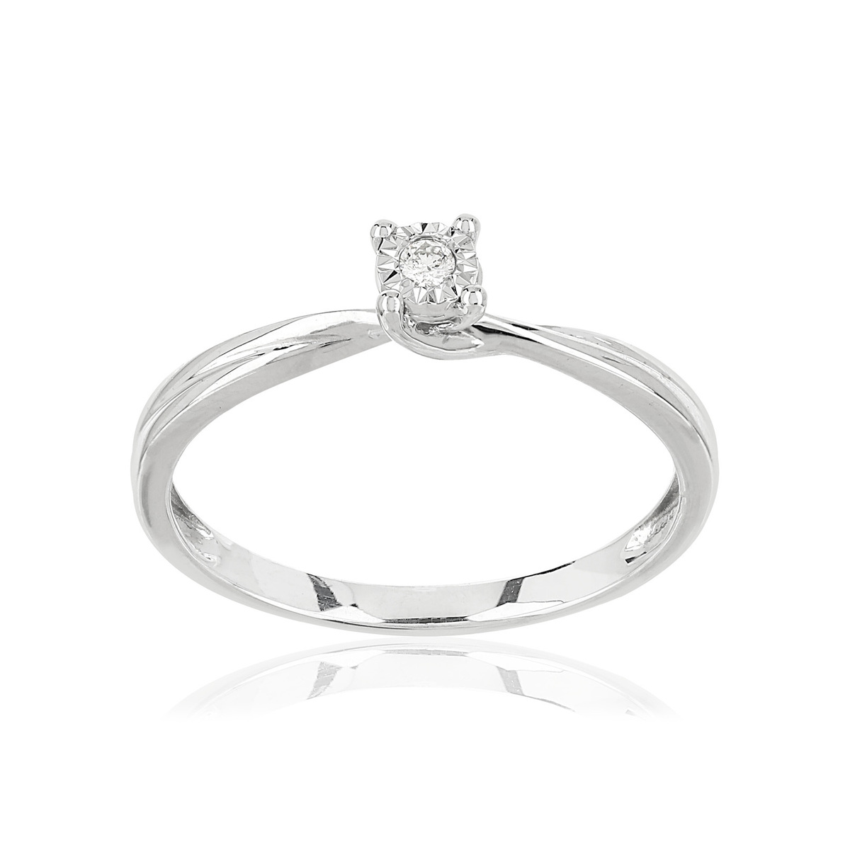 Bague or blanc 375 diamant