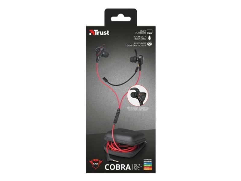 Trust Headset GXT 408 Cobra Rot/Schwarz Gaming-Ohrhörer für alle Plattformen