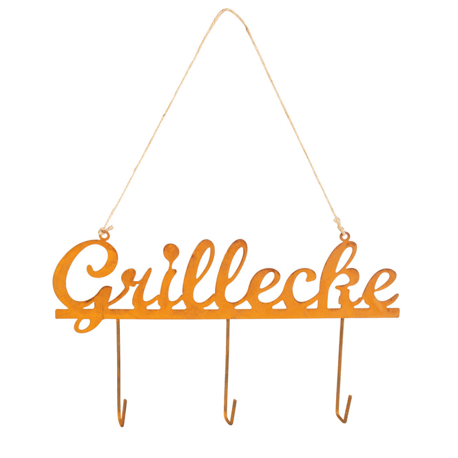 Dekohänger - Grillecke - aus Metall - ca. 30 x 2,5 x 16 cm