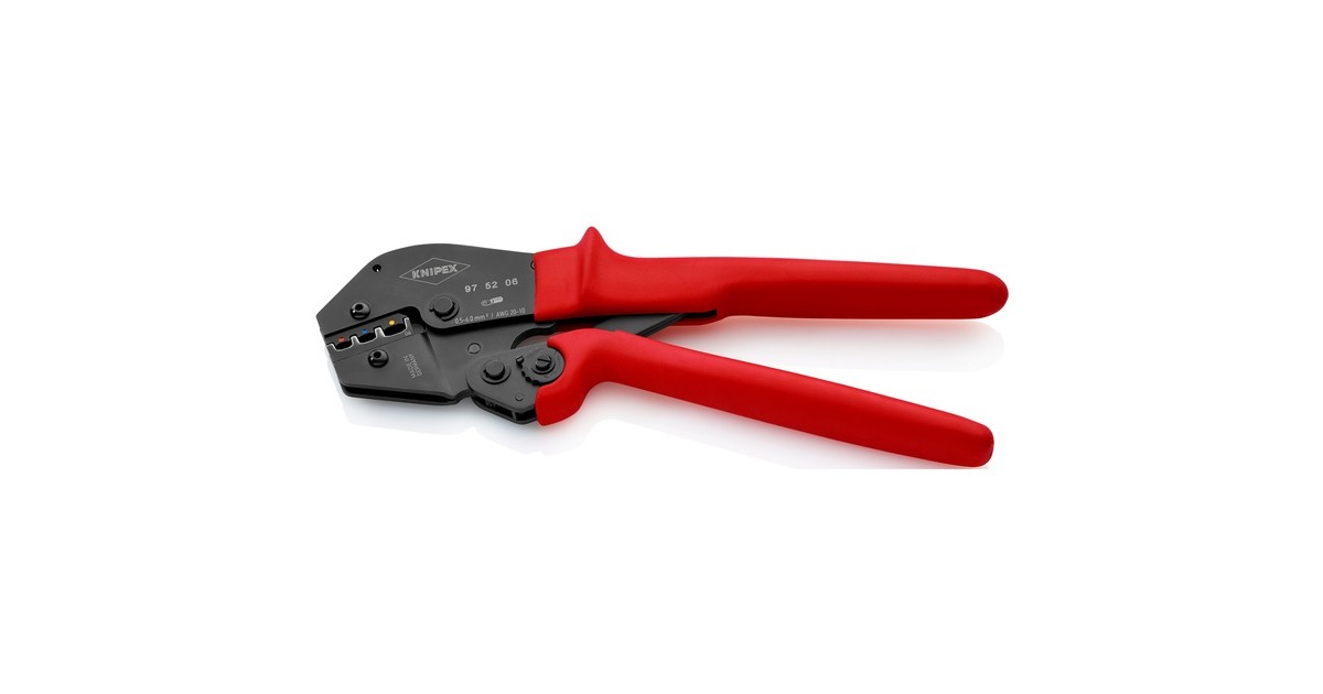 KNIPEXKrimptang 97 52 06  (Rood/zwart, Ovale krimp, Openingsveer)