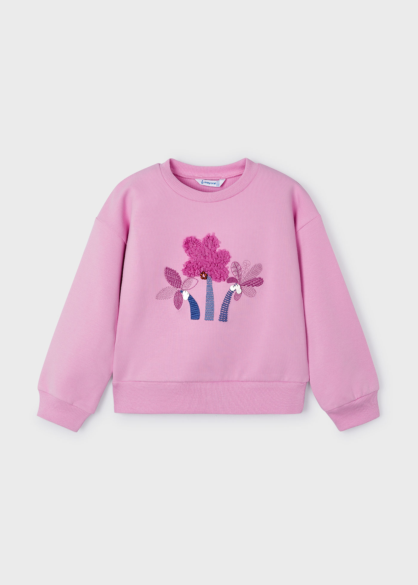 Moletom feminino bordado Better Cotton, cor off-white