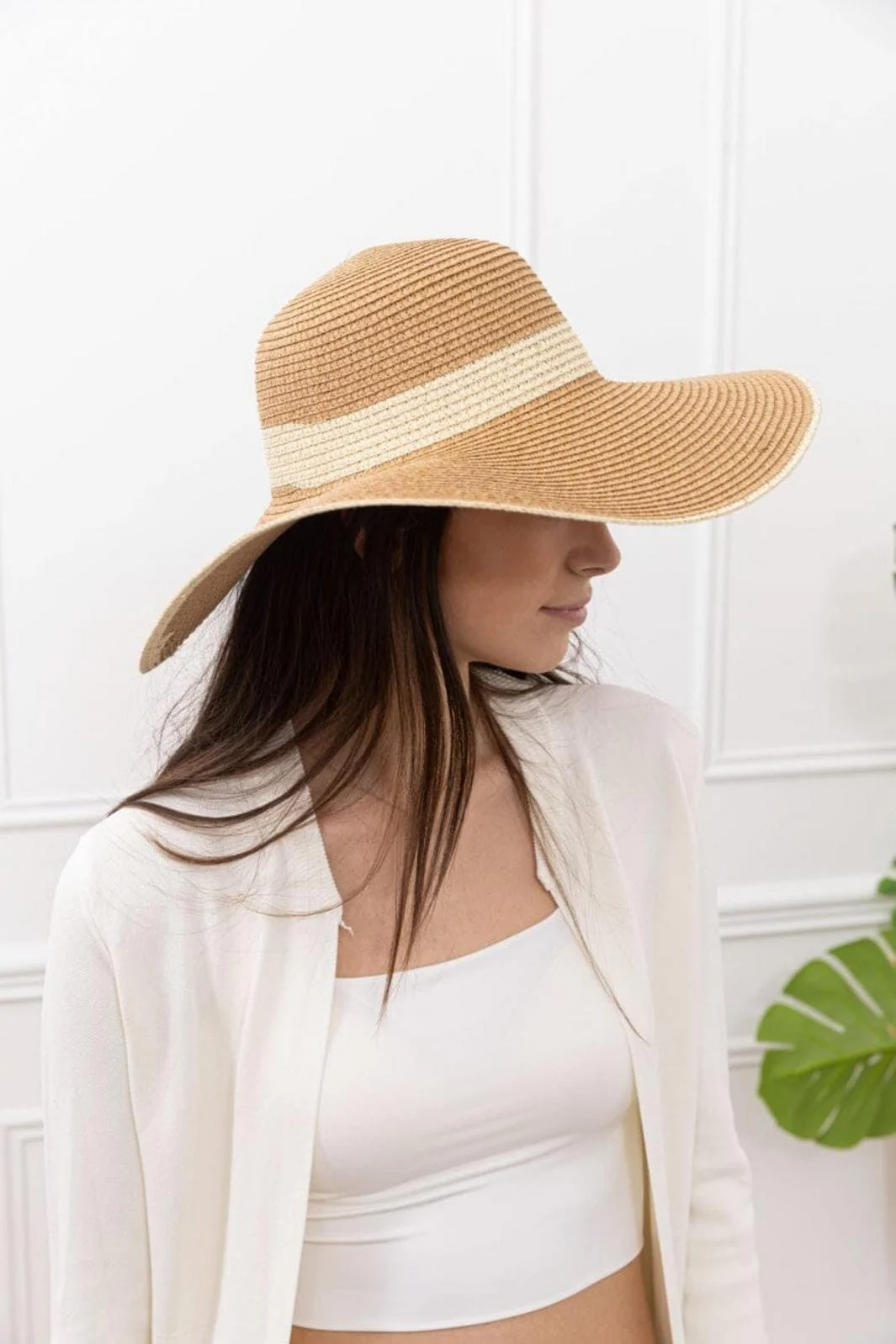 Anobel Copenhagen Faux Straw Boater Hat With Bow Tie Xm3390 brown