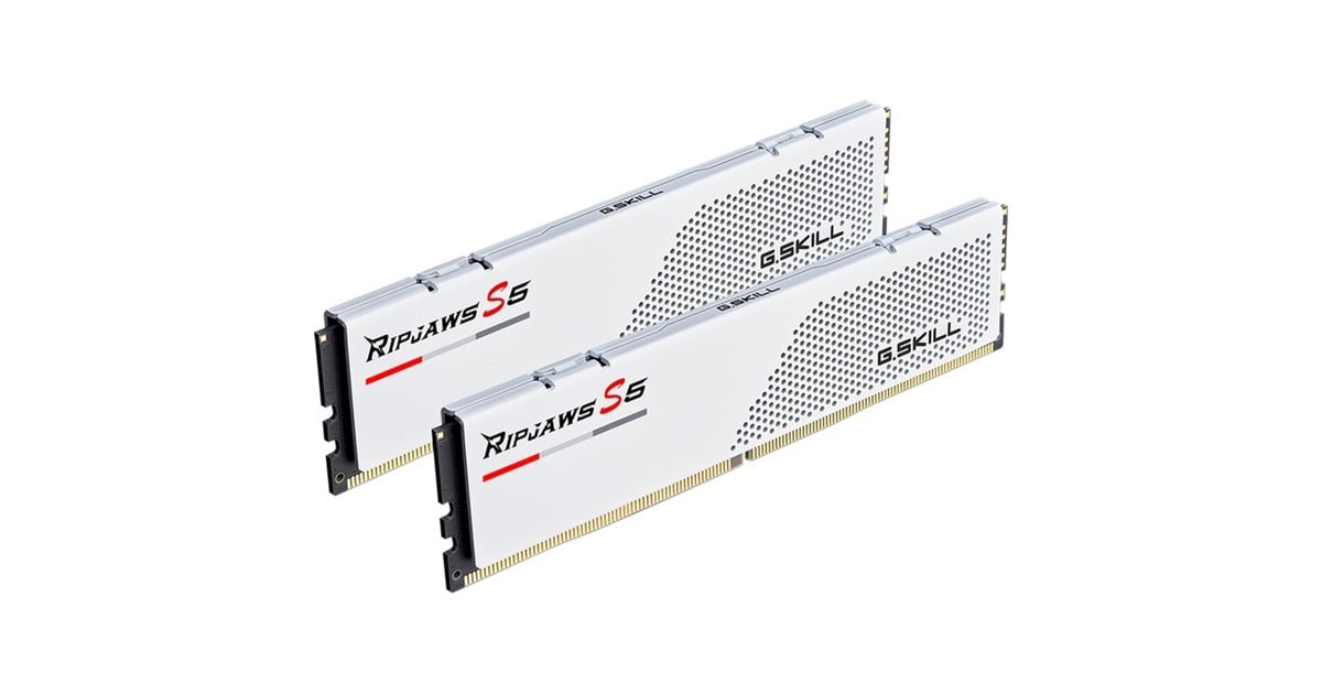 G.Skill32 GB DDR5-6000 Kit werkgeheugen  (Wit, F5-6000J3238F16GX2-RS5W, Ripjaws S5, XMP)