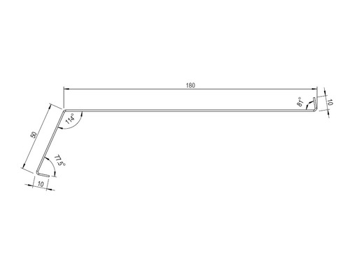 Zambelli dakrandplaat titaanzink met sponning 2000 x 180 x 0,7 mm