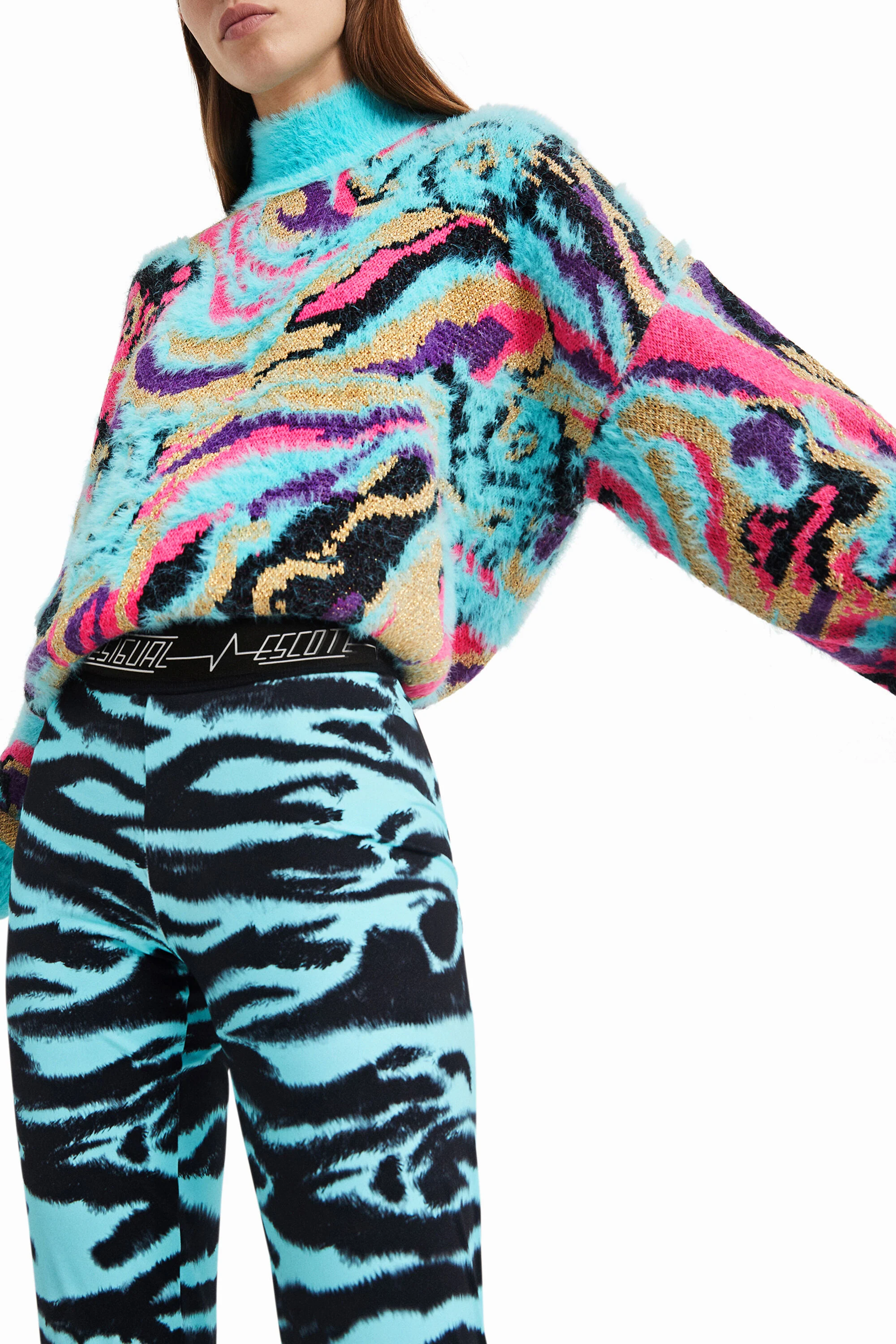 Legging justa com estampa animal