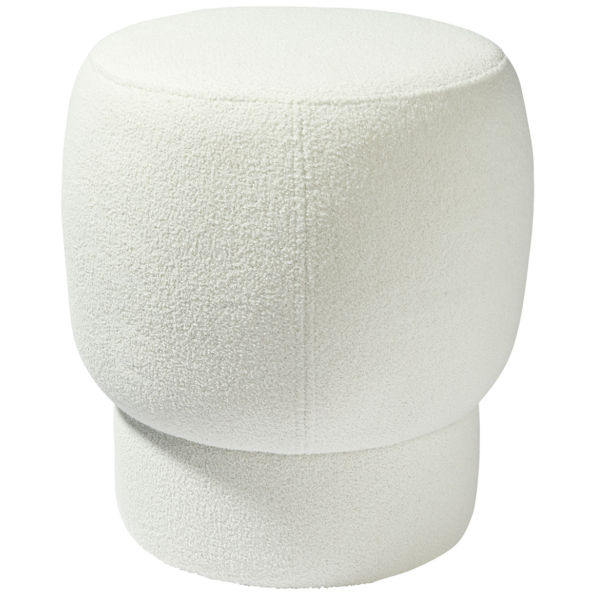 My Home Sitzpouf aus Bouclé-Fleece weiss