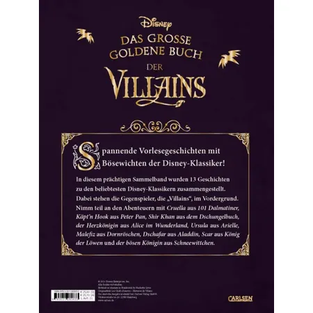 Carlsen Verlag Disney: Das große goldene Buch der Villains von Walt Disney