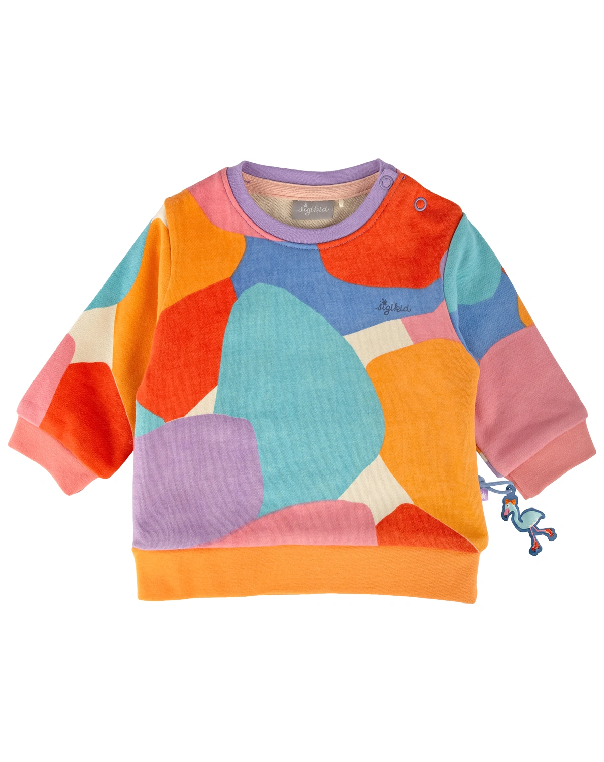 Sweatshirt B - SKATING FLAMINGO PATTERN in bunt