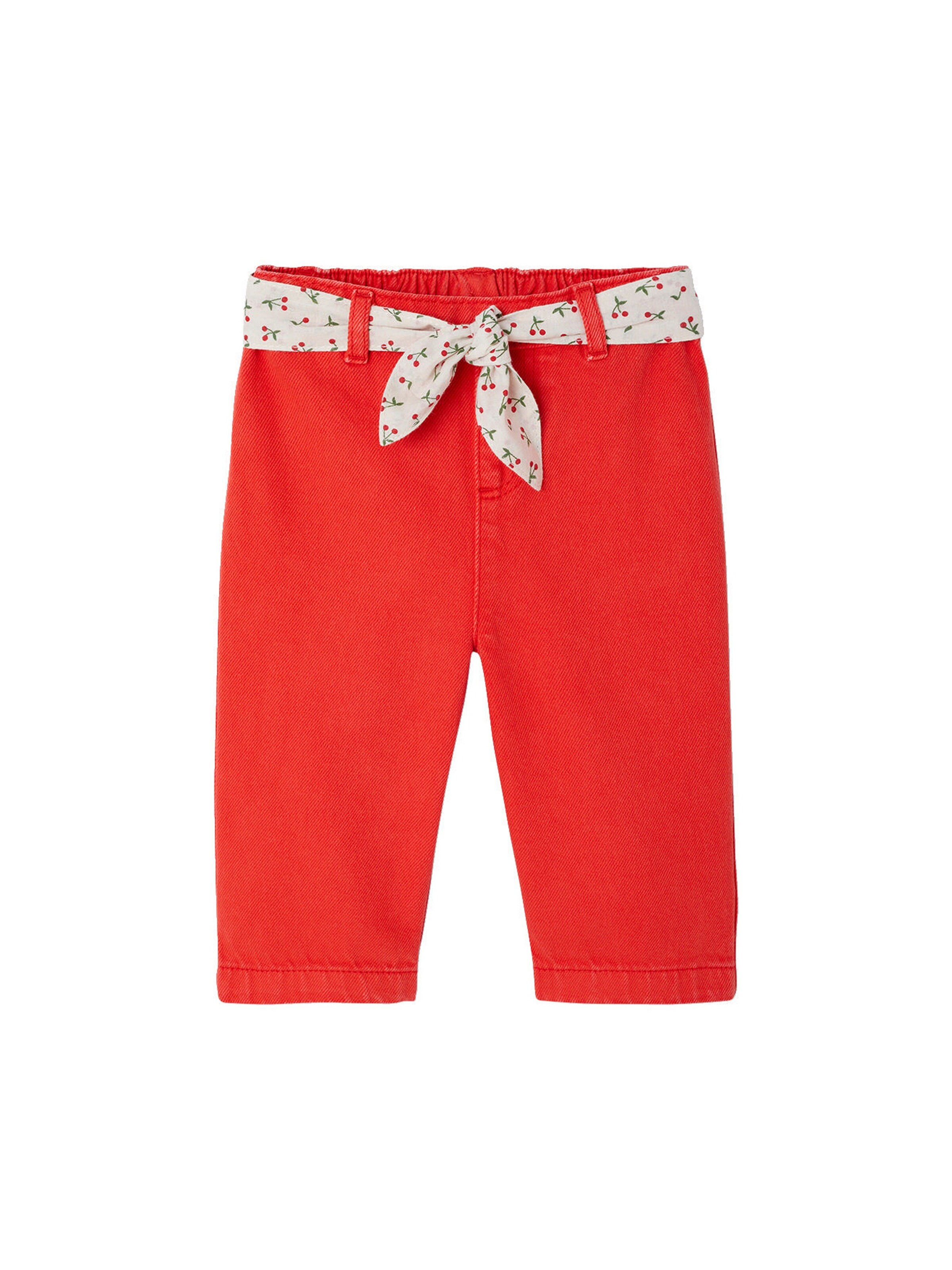 Vertbaudet Weite Baby Hose mit Bindegürtel rot