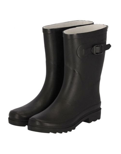 Xq Footwear Dames Regenlaars Riem Rubber Zwart - Laarzen