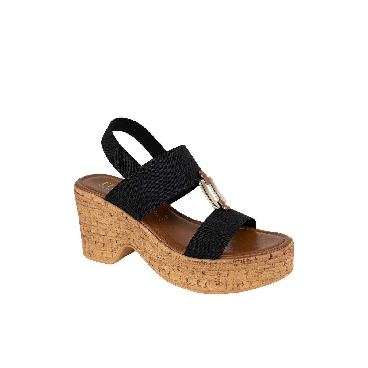 ITALIAN SHOEMAKERS-Babson-Sandales à lanières - Talon compensé - Noir