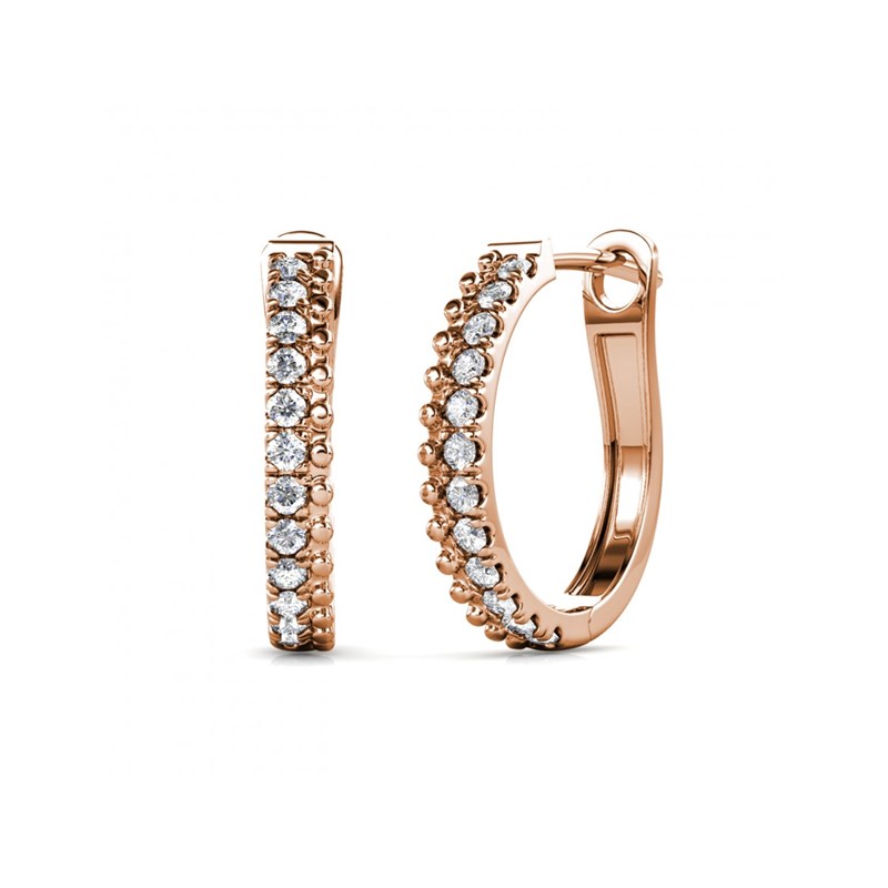 Boucles d'oreilles Aleah - Or Rosé et Cristal