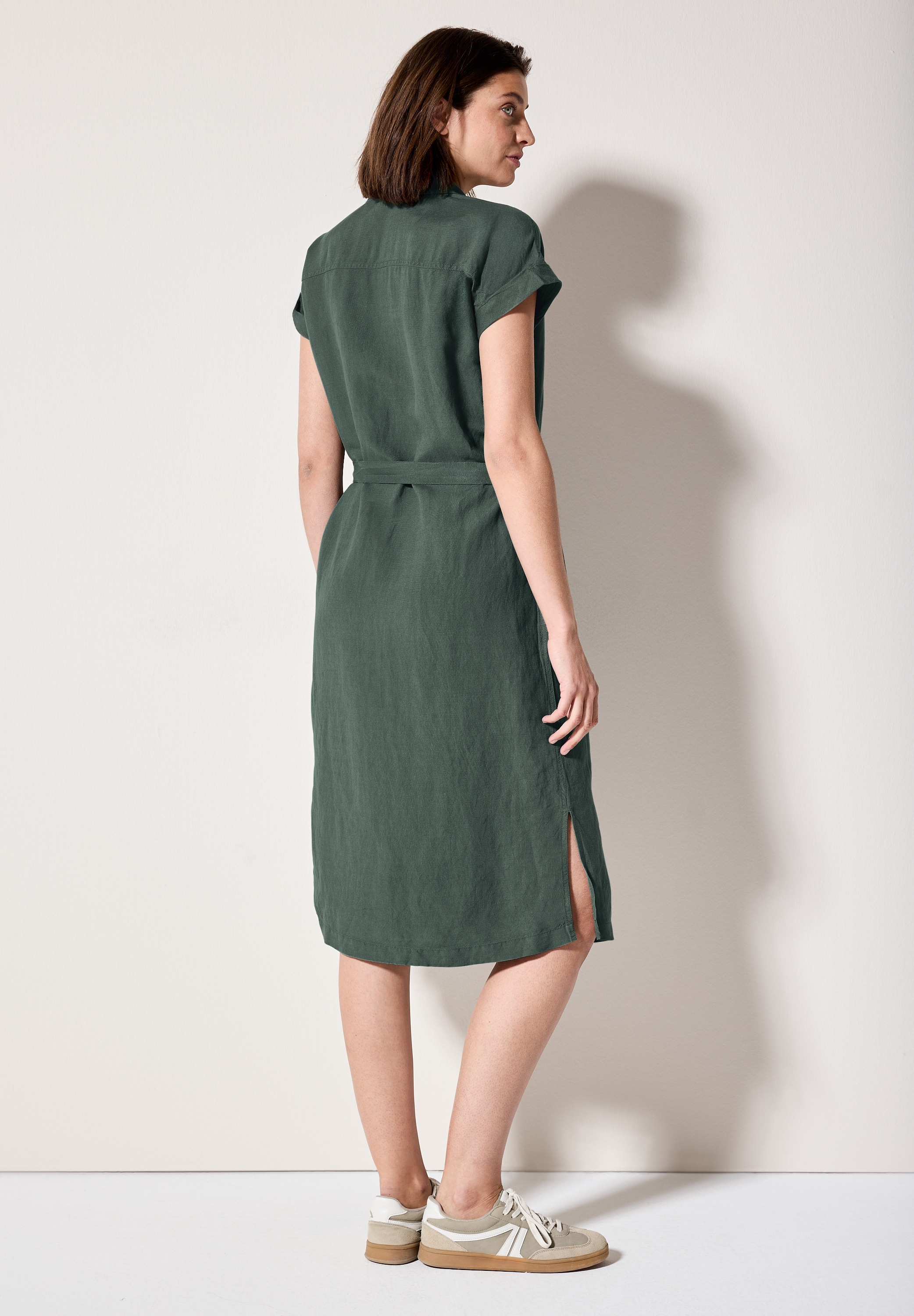 Cecil Blusenkleid Eingrifftaschen aus sommerlicher Qualität mit Leinen