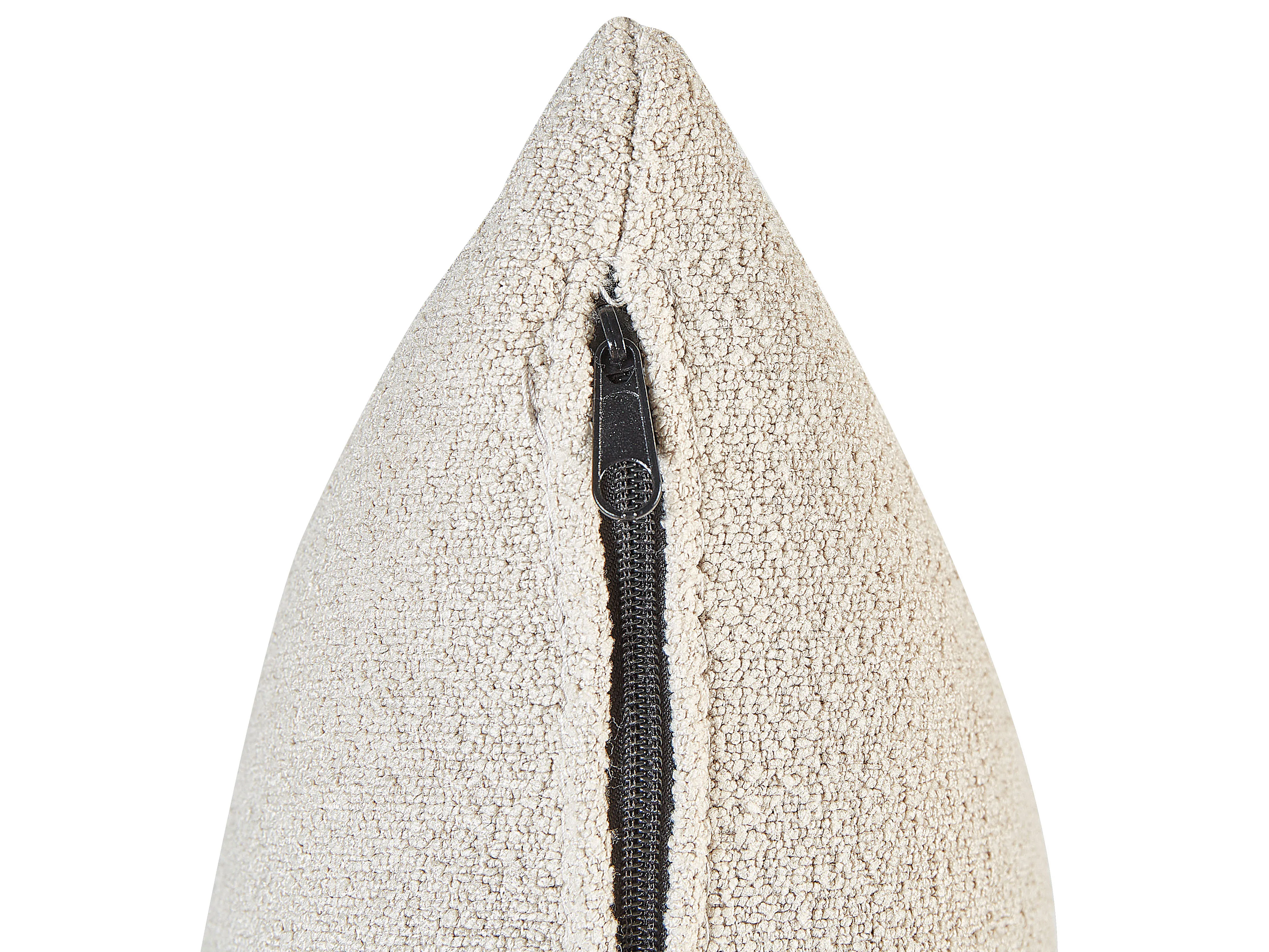 Linkszijdige chaise longue CHEVANNES Bouclé Lichtbeige