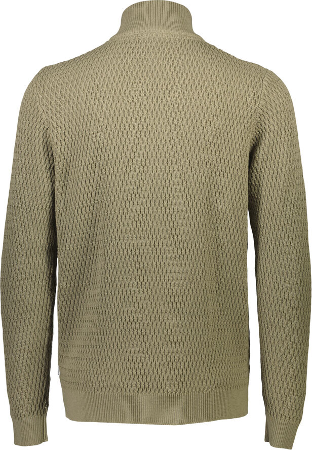Lindbergh Zip through structure cardigan Dk khaki