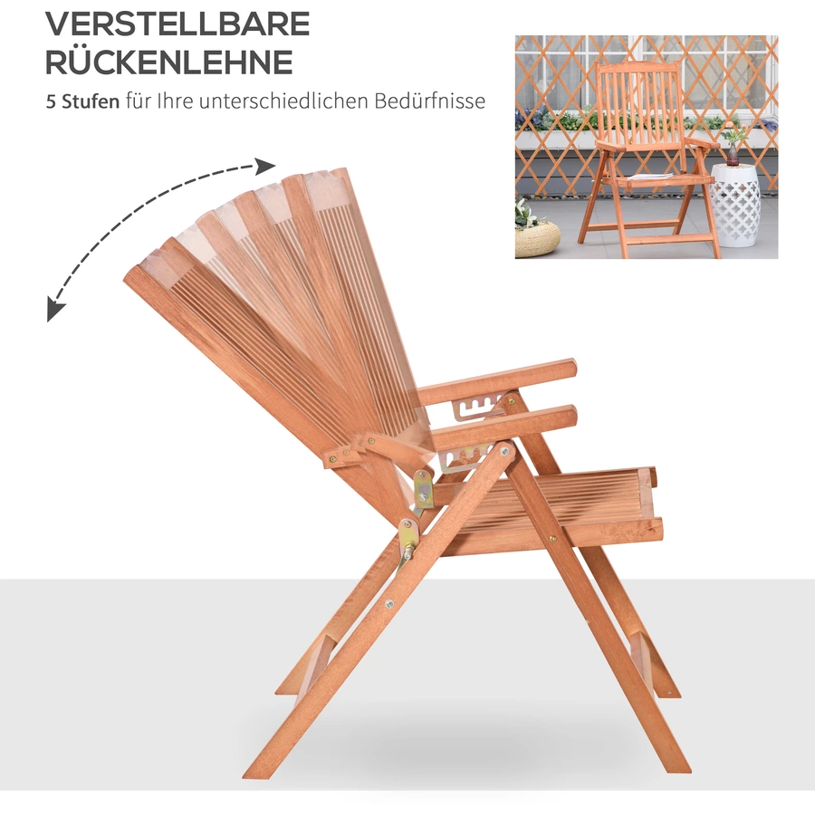 Outsunny Holz-Klappstuhl rotbraun
