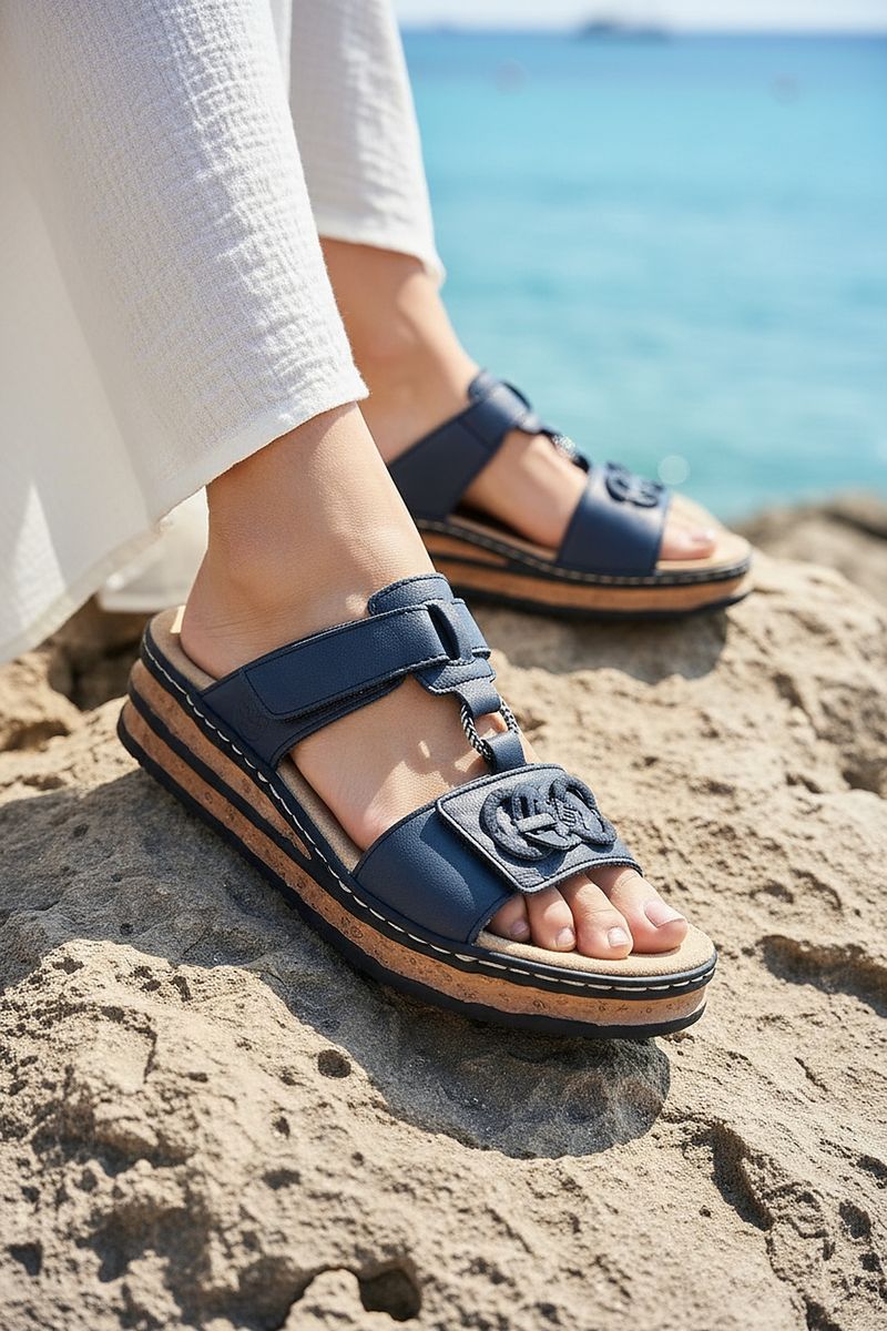 Rieker Slippers Blauw Dames