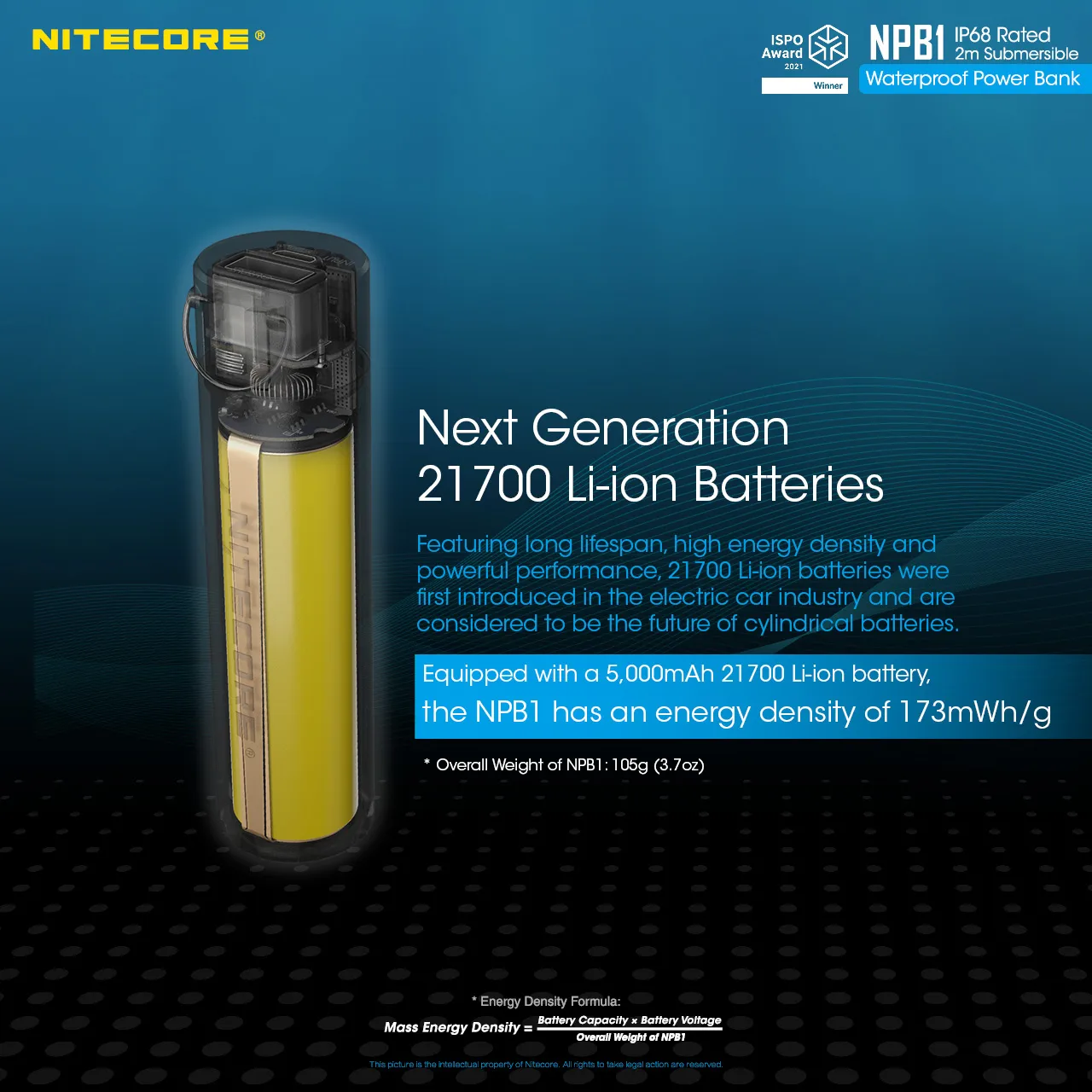 Nitecore Npb1 Waterproof Powerbank 5000 Mah Black