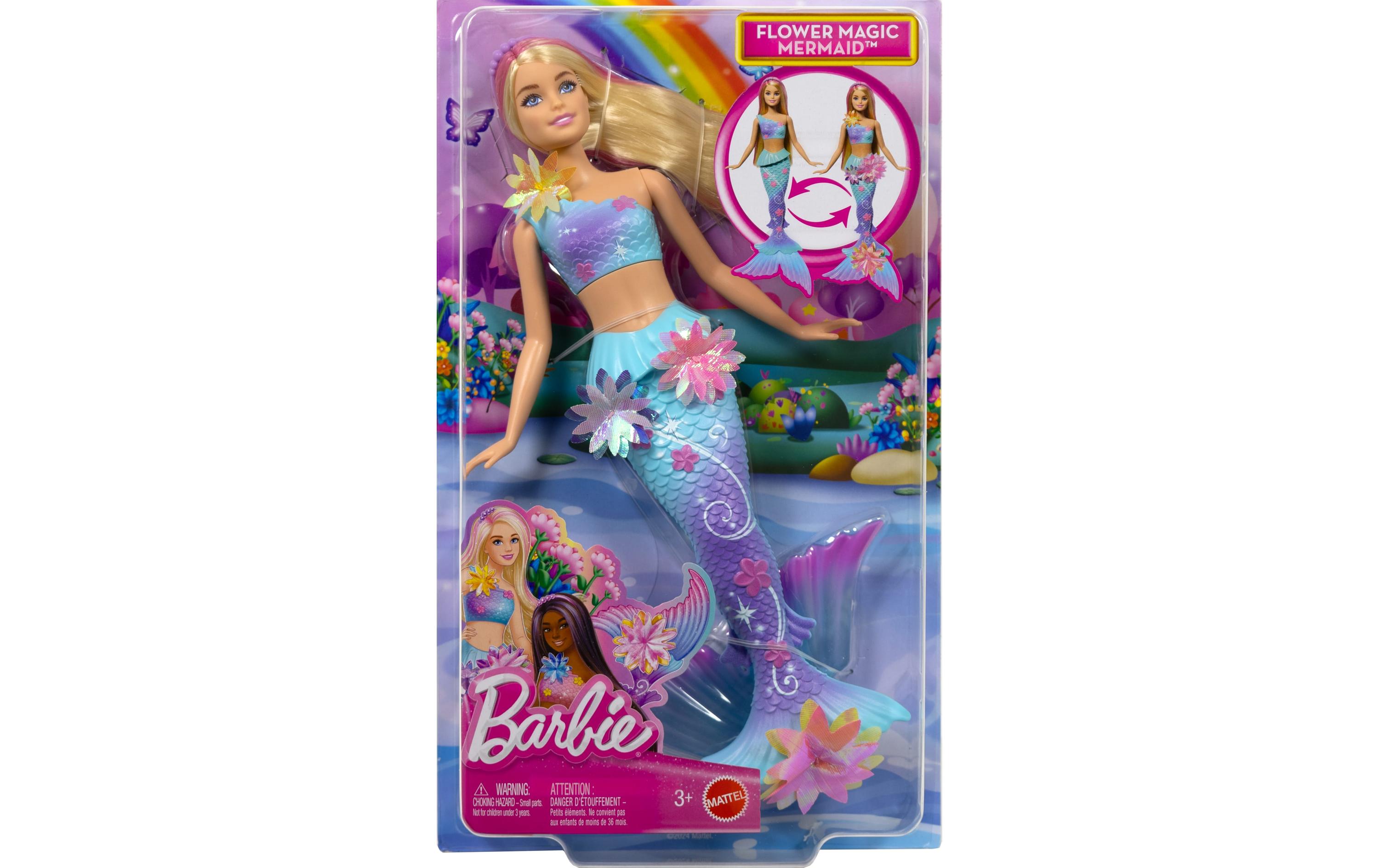 Puppe Garden Theme Feature Mermaid DreamtopiaMeerjungfrauen-Spielzeugpuppe mit magischer Überraschungsblüte und perlenbesetztem Haarreif