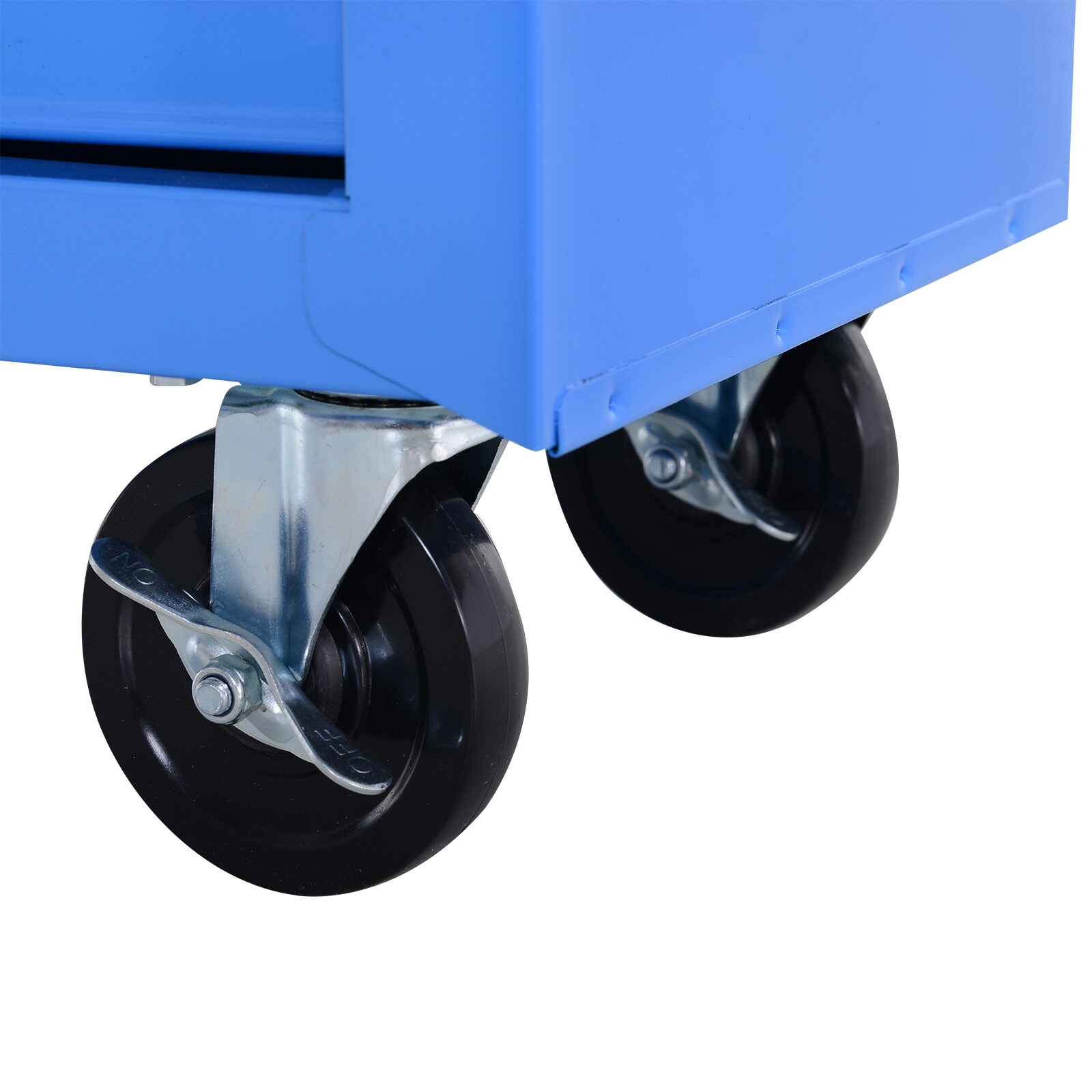 HOMCOM Fahrbarer Werkstattwagen mit 5 Schubladen blau 67,5 x 33 x 77 cm (BxTxH ohne Räder)