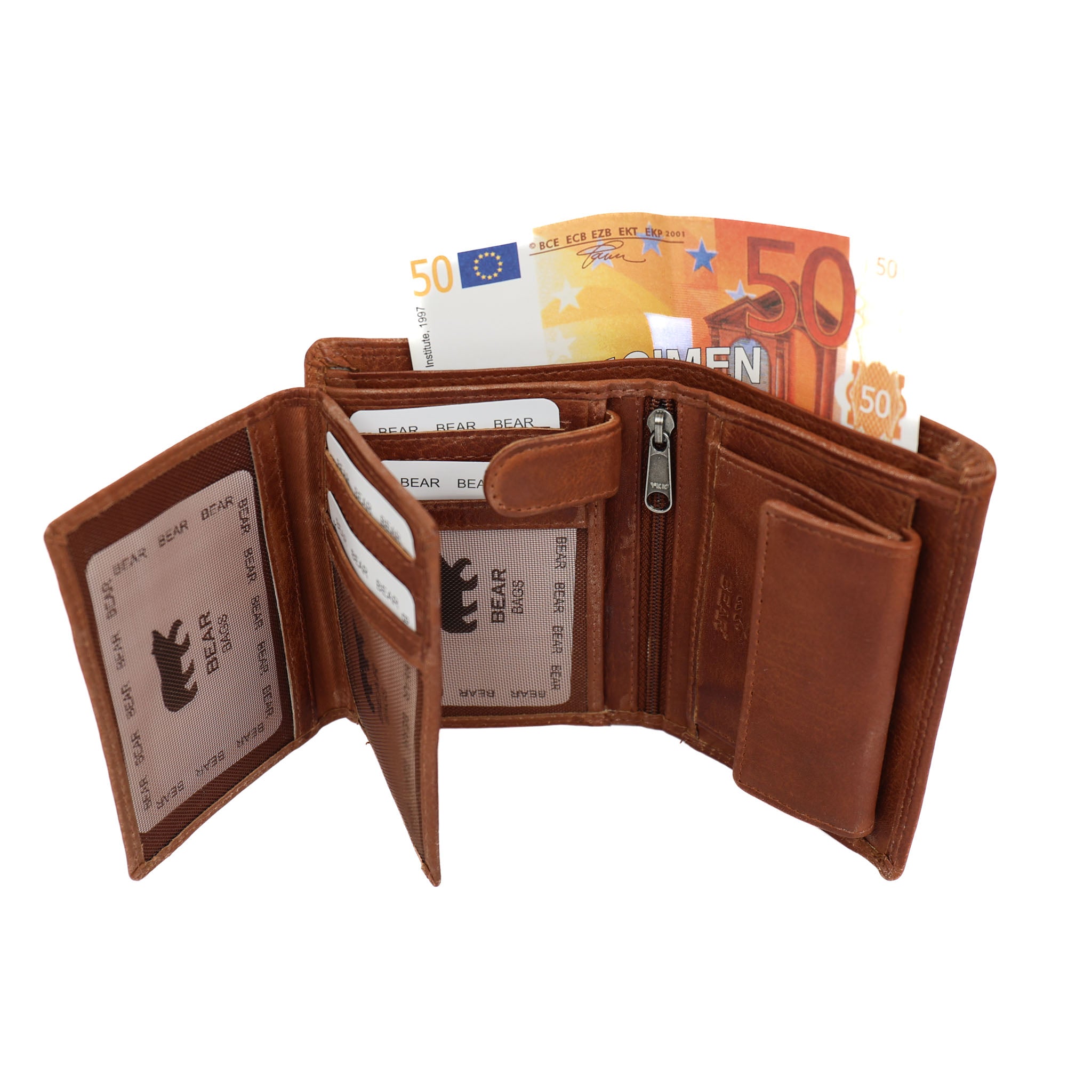 Hoge billfold 'Aiden' cognac COGNAC