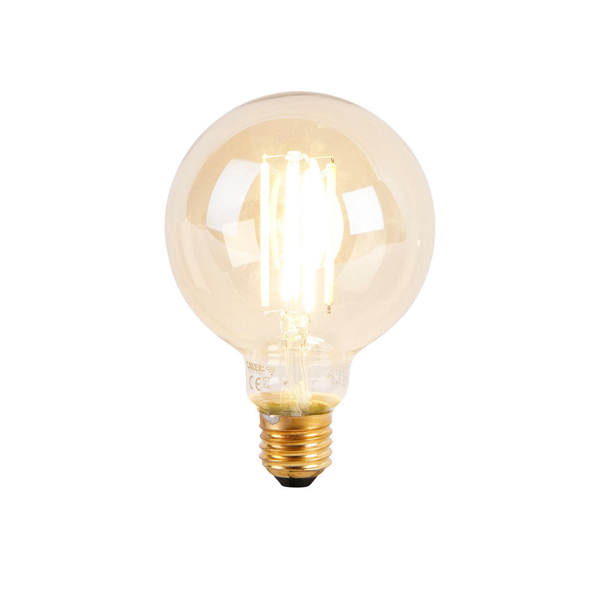 Set van 3 smart E27 dim to warm LED lampen G95 goldline 7W 806 lm 1800K - 3000K