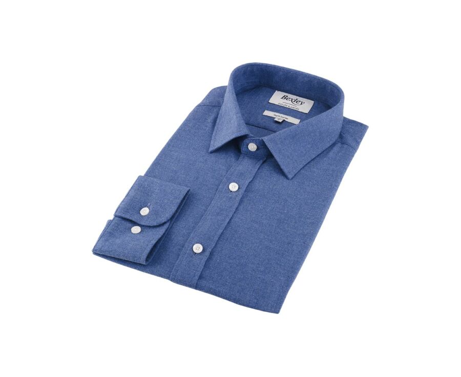 Chemise flanelle homme Bleu chiné - BARTHOLD