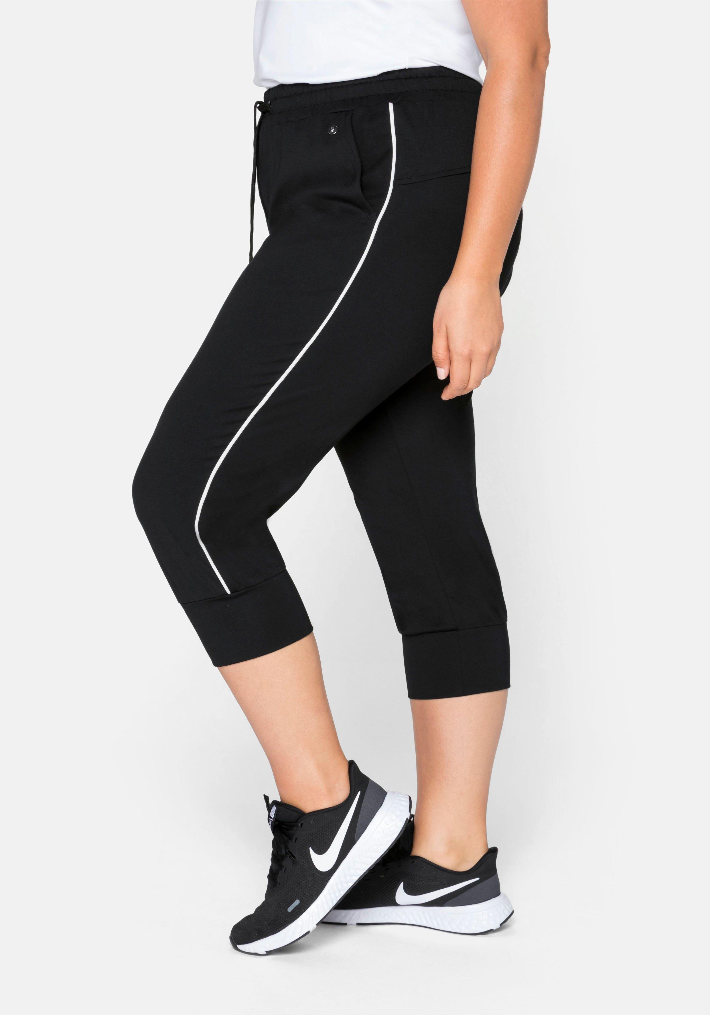 Jogginghose in 3/4-Länge, mit Kontraststreifen