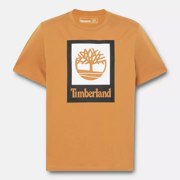 T-shirt à logo en relief unisexe en jaune/noir