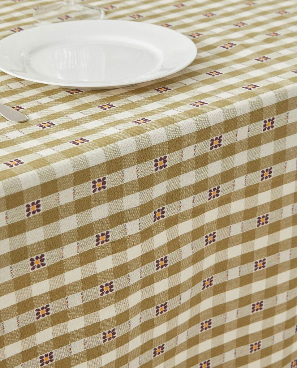 TOALHA DE MESA XADREZ COM FIOS TINGIDOS