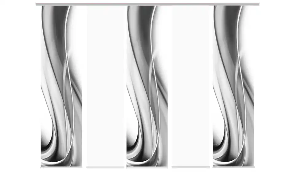 Schiebevorhang Set 5tlg. Grau 5er-Set