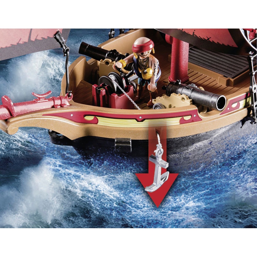 Playmobil 70411 Piraten Großes schwimmendes Piratenschiff mit Kanone