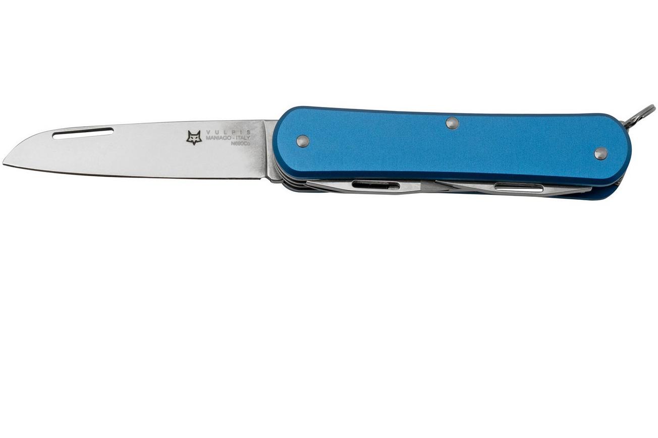 FOX Vulpis 4-Tools FX-VP130-F4SB, N690Co, Aluminium Sky Blue, Zwitsers zakmes