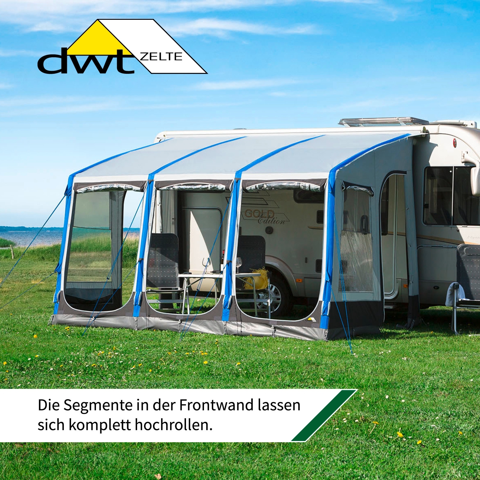 DWT Space Air HQ 375 XL aufblasbares Luftvorzelt Anbauhöhe 265 - 280 cm