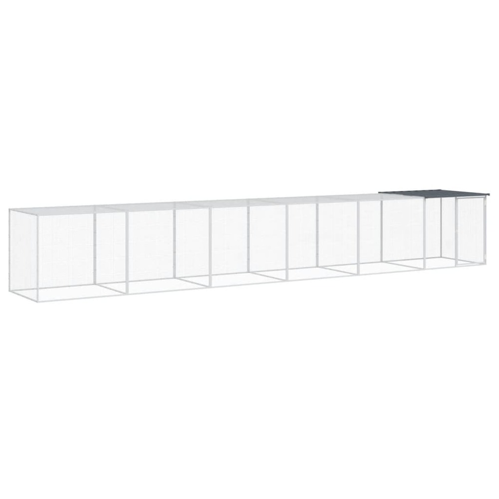 Poulailler avec toit anthracite 603x98x90 cm acier galvanisé