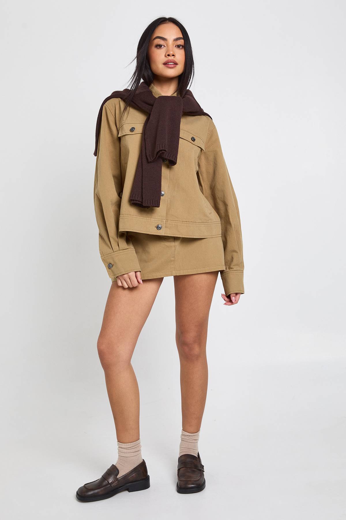 boohoo Chemise Utilitaire Oversize En Sergé