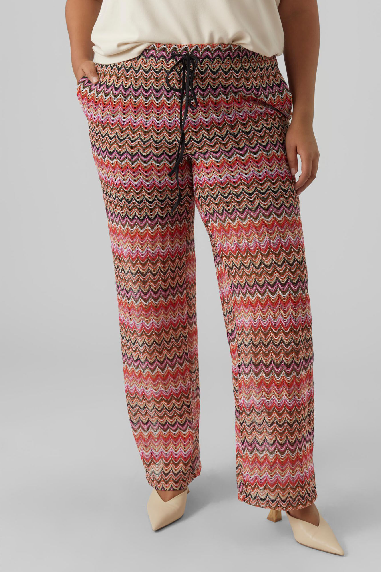 Calça Longa Flow Plus Size - Vermelha
