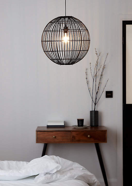 Suspension Dacite GoodHome noir l.48 cm IP20 E27