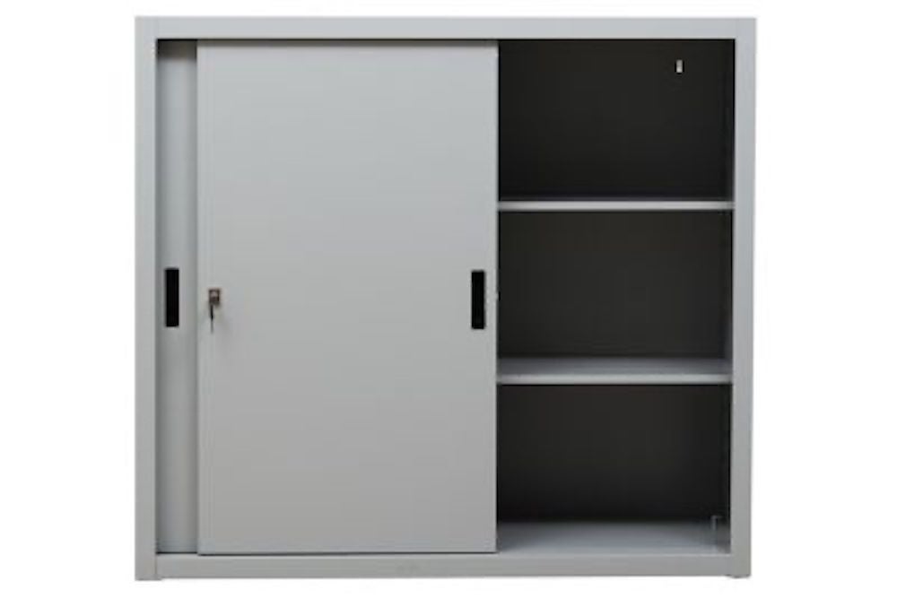 PROREGAL Schuifdeurkast Ant 3 Planken Hoogtes HxBxD 109 x 120 x 45 cm Grijs