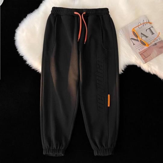 Fluffush - Joggingbroek met trekkoord en rechte pijpen en tekst