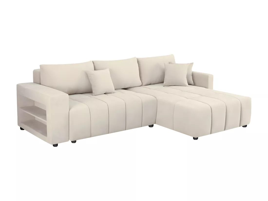 Canapé d'angle convertible tissu chenille 3 places - 