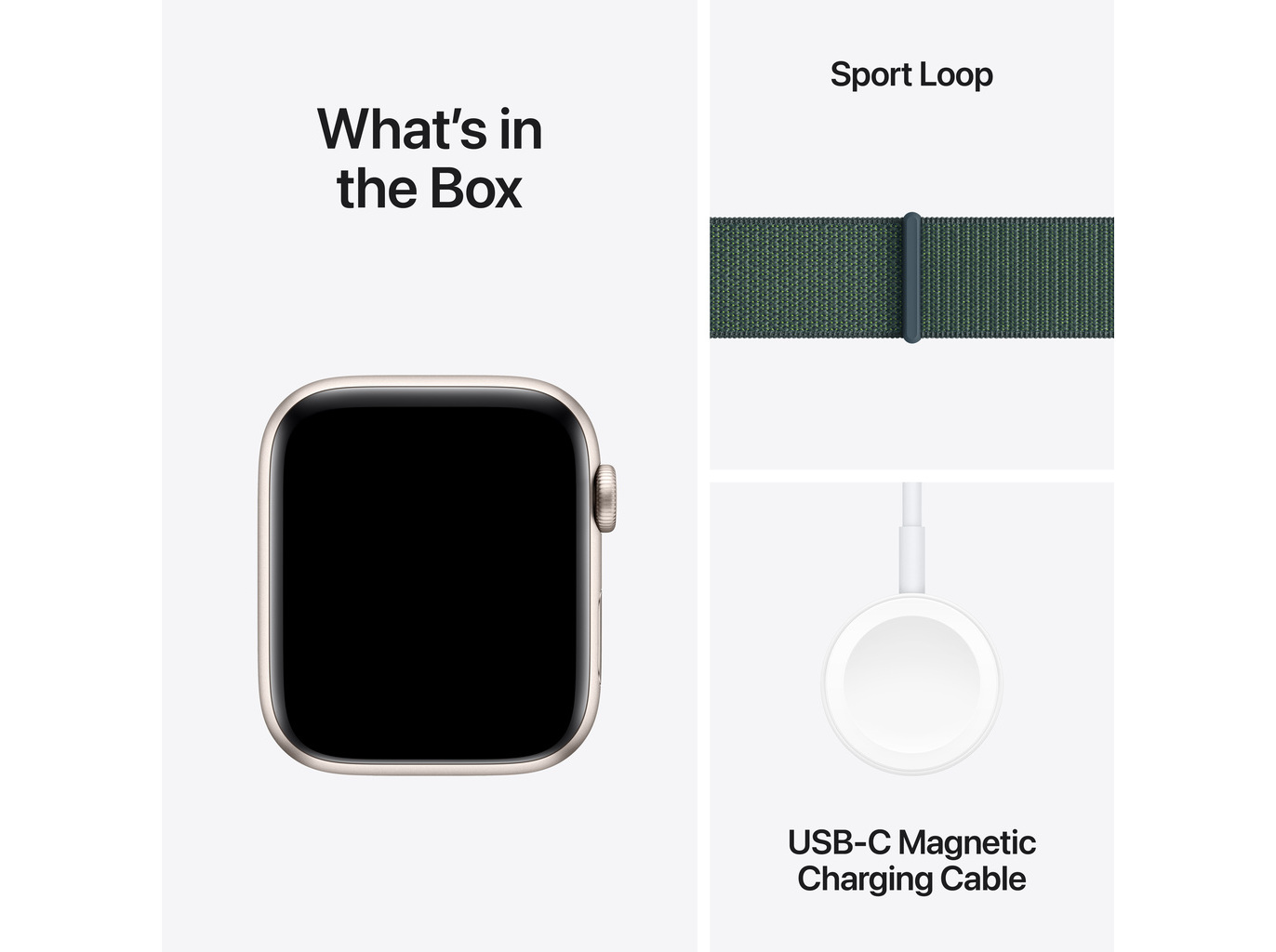 APPLE WATCH SE GPS 44MM ALUMINÍO LUZ DAS ESTRELAS COM BRACELETE SPORT LOOP VERDE LAGO