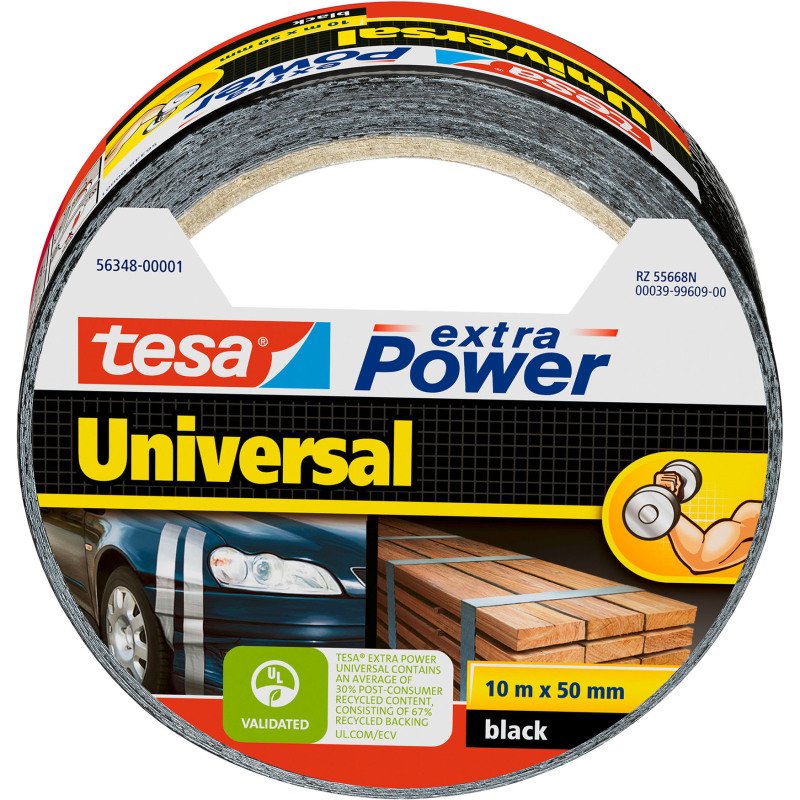 Ruban adhésif toilé extra résistant 215 µ universel extra Power 56348 Tesa, 50 mm x 10 m noir