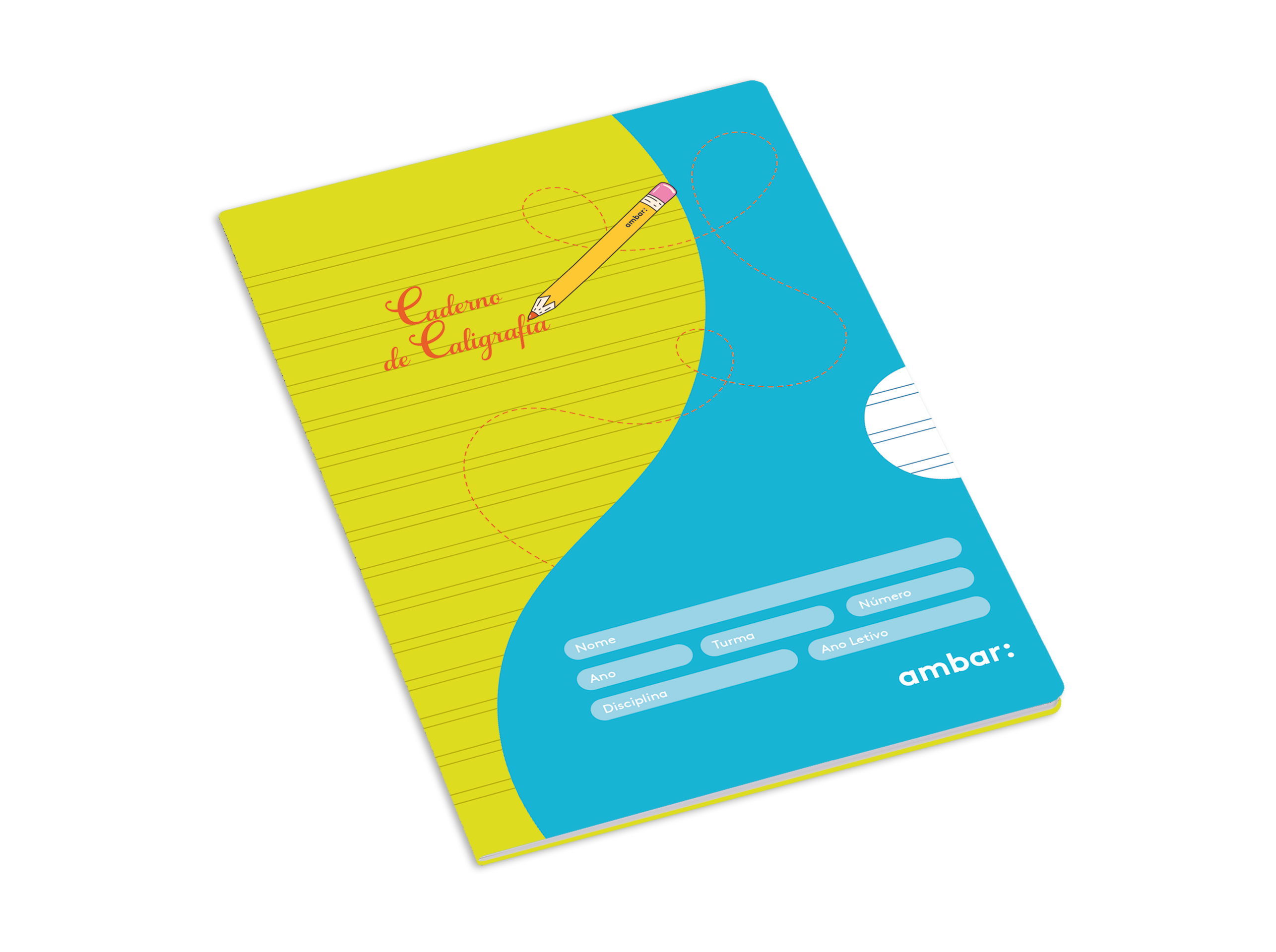 CADERNO AMBAR AGRAFADO A5 2 LINHAS 20 FOLHAS