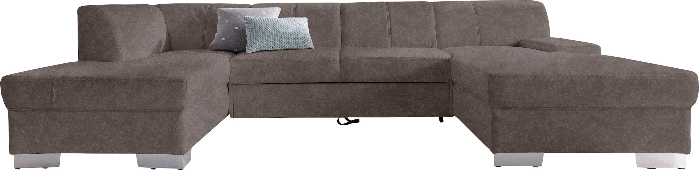 DOMO collection Wohnlandschaft »Star, zeitloses und elegantes Design, viel Platz, Breite 304cm, U-Form« fester Sitzkomfort, wahlweise mit Bettfunktion